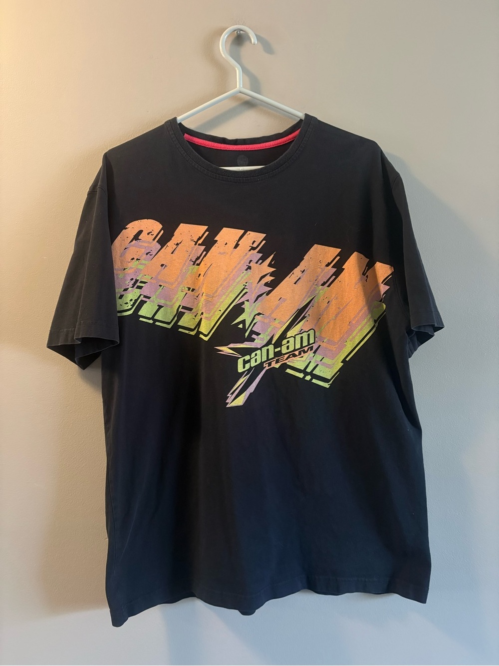 Can am teamBlack Tee with Neon Gradient Logo